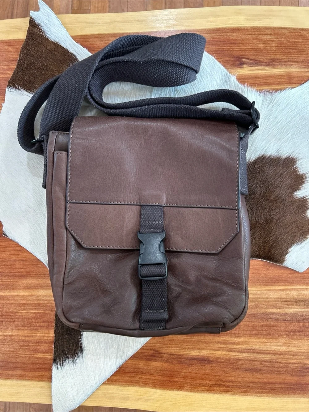 Fossil Weston Courier Messenger Bag Crossbody Brown